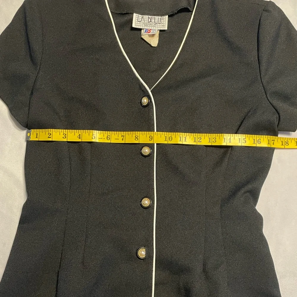 La Belle women’s size vintage 11 black button down dress made in USA - Picture 3 of 9